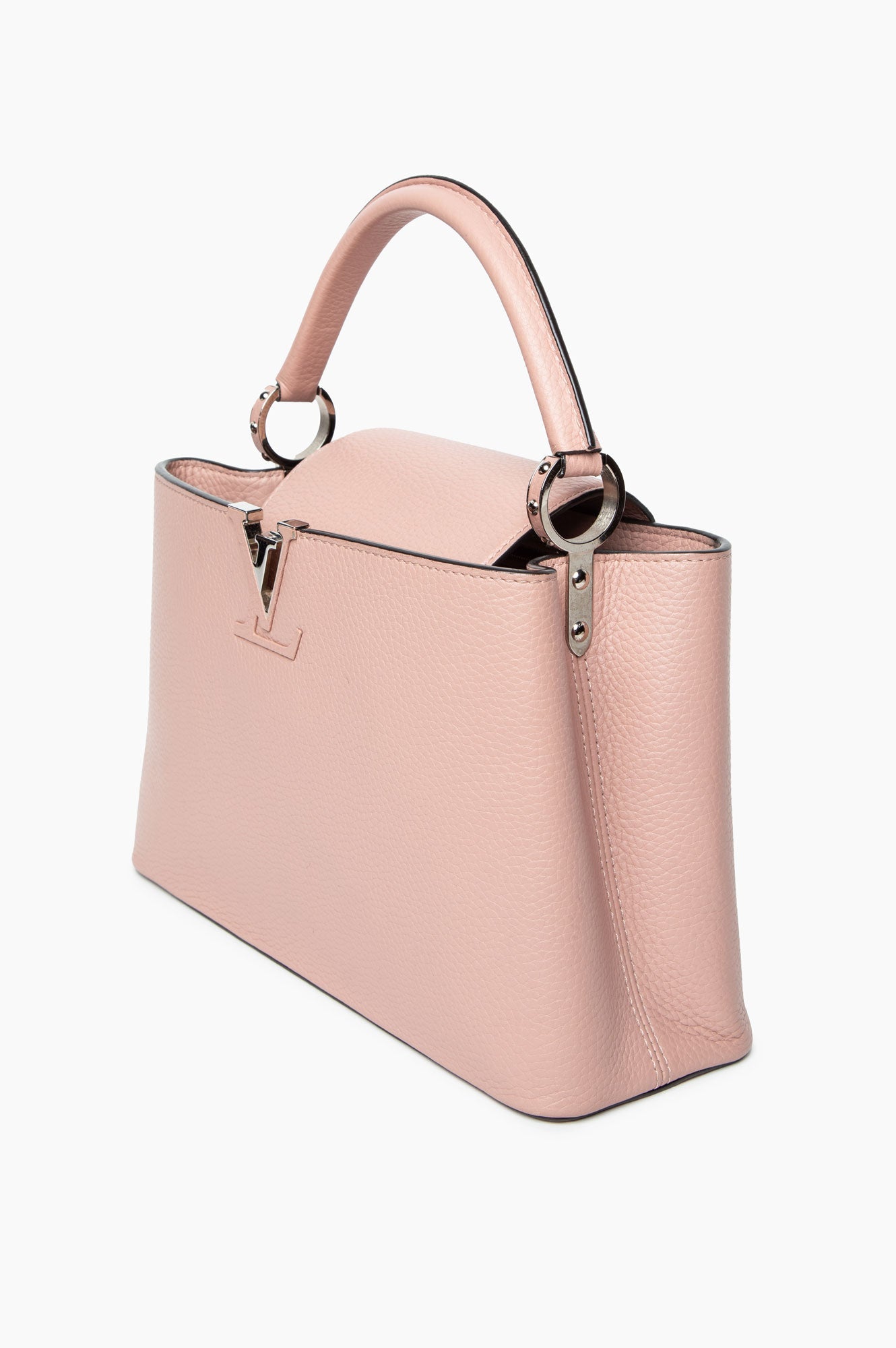 Louis Vuitton Magnolia Pink Taurillon MM Capucines Bag