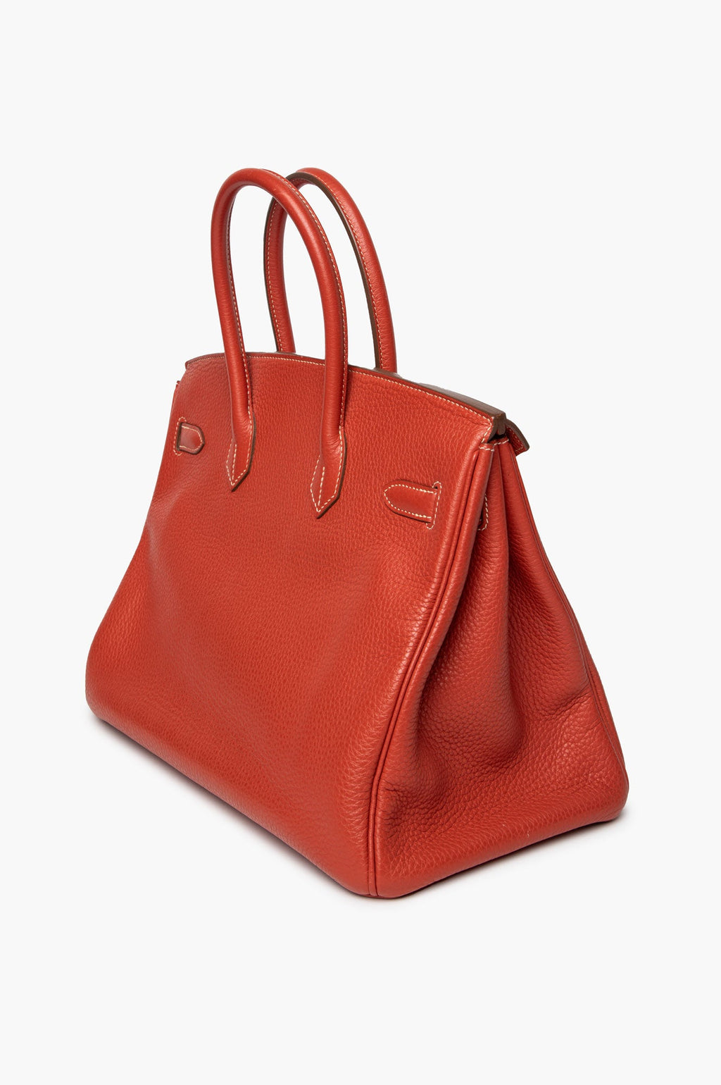Hermès 2012 Sanguine Clemence Palladium Hardware Birkin 35