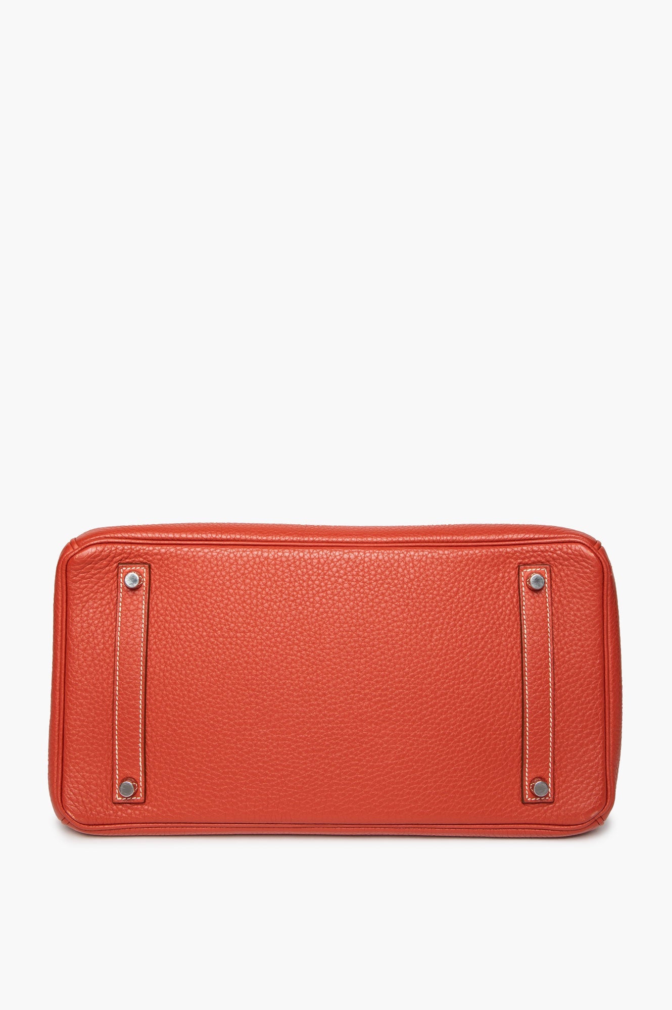 Hermès 2012 Sanguine Clemence Palladium Hardware Birkin 35
