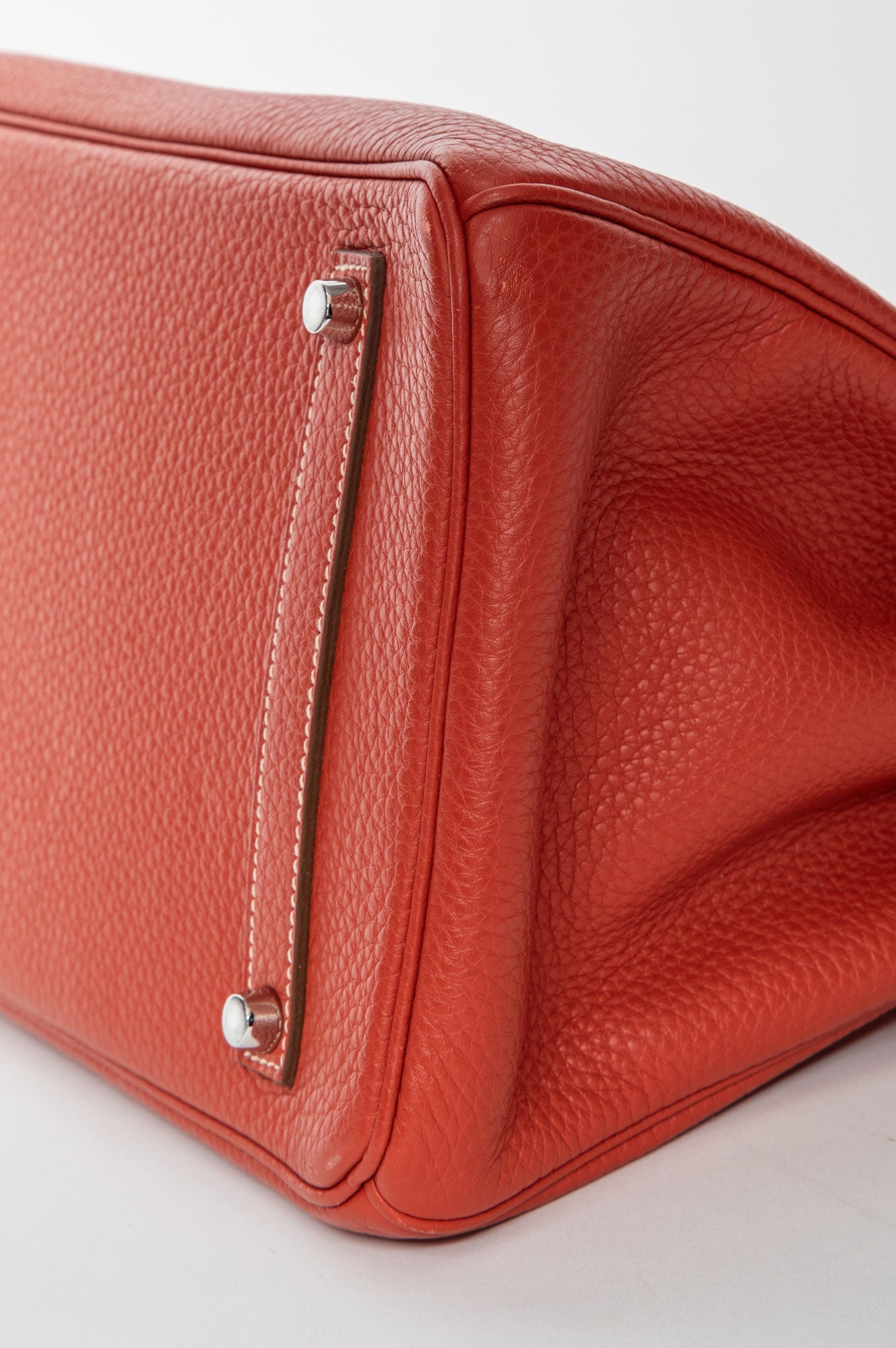 Hermès 2012 Sanguine Clemence Palladium Hardware Birkin 35