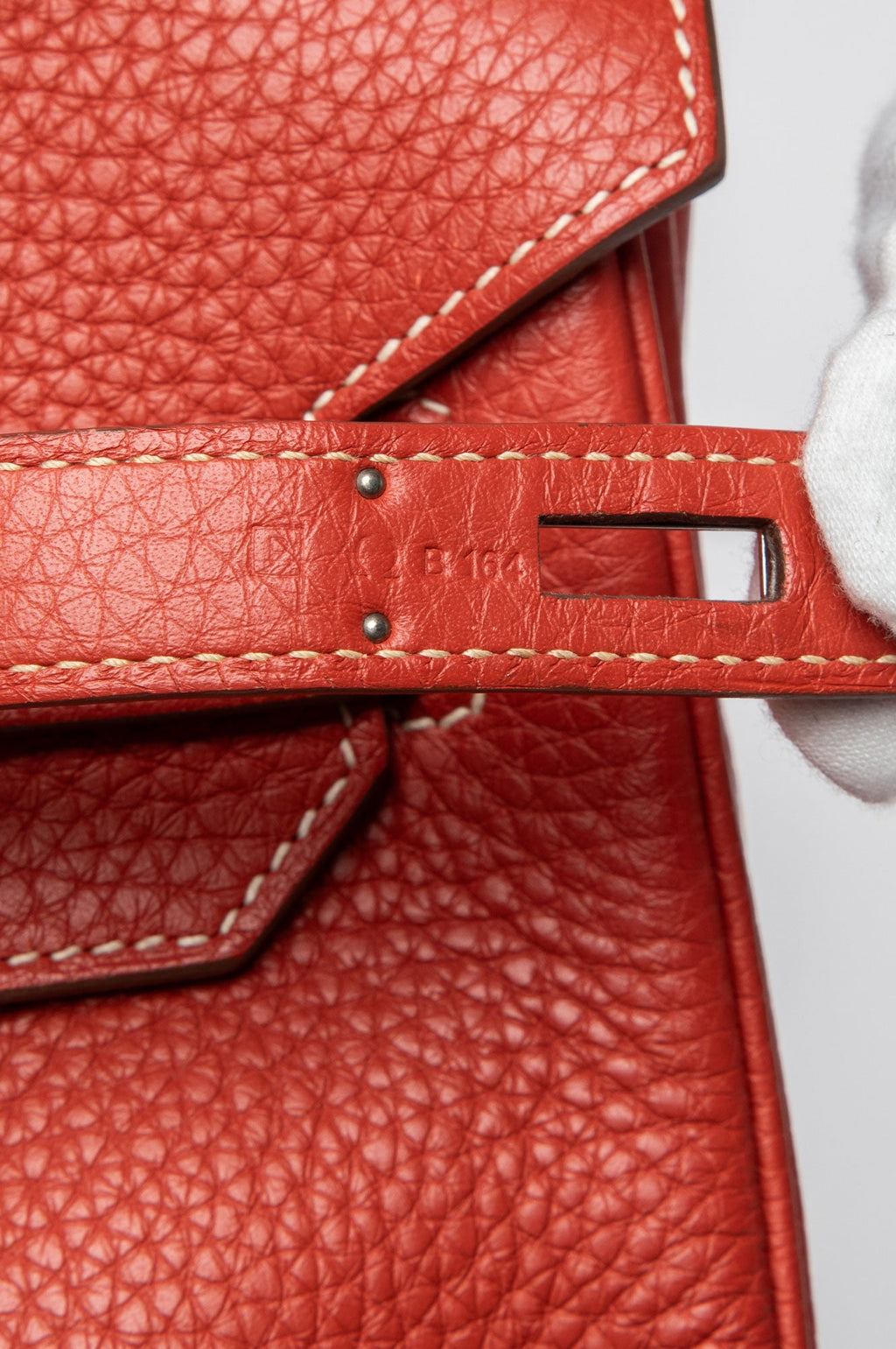 Hermès 2012 Sanguine Clemence Palladium Hardware Birkin 35