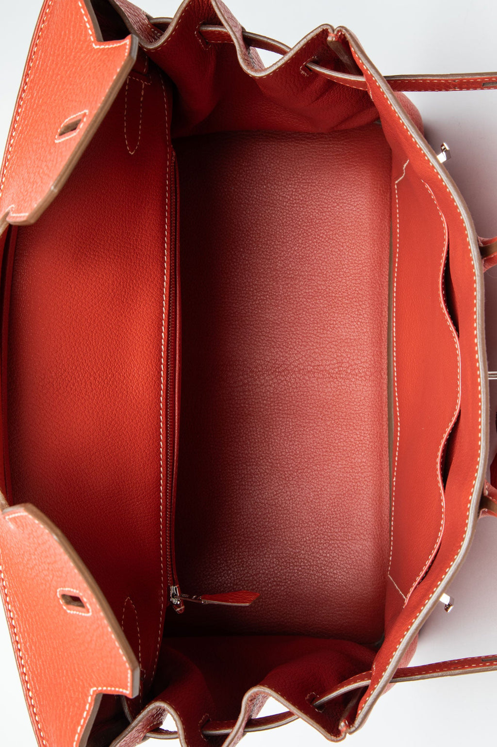 Hermès 2012 Sanguine Clemence Palladium Hardware Birkin 35