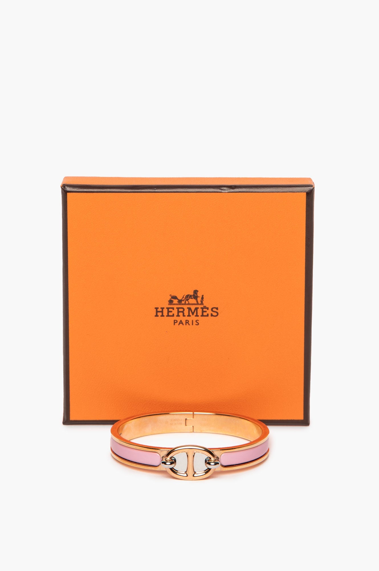 Hermès Rose Gold Plated Rose Fever Mini Clic Chaine d'Ancre Bracelet