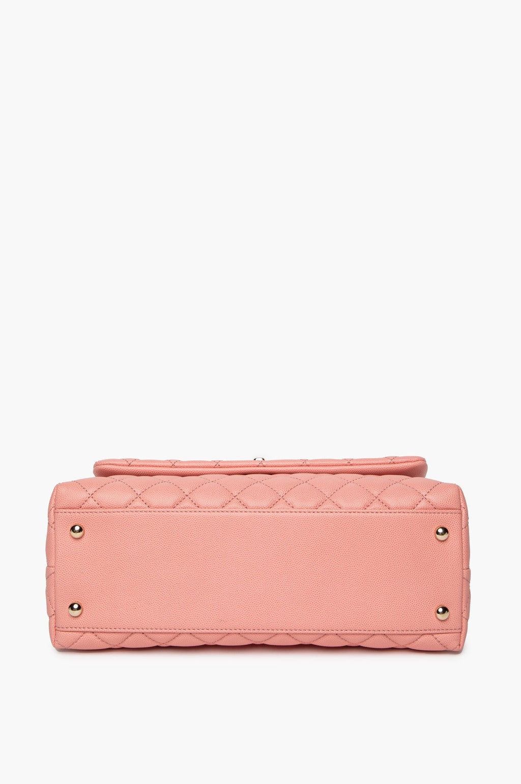 Chanel Pink Quilted Caviar Medium Coco Handle Flap Bag