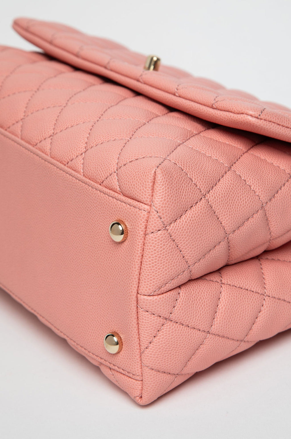 Chanel Pink Quilted Caviar Medium Coco Handle Flap Bag