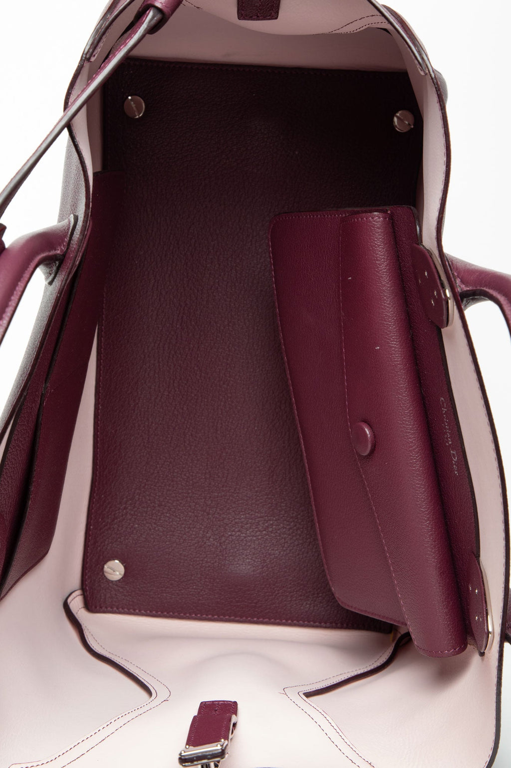 Christian Dior Burgundy Purple Open Bar Tote