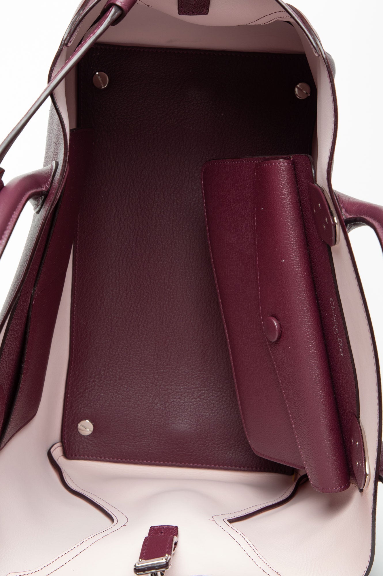 Christian Dior Burgundy Purple Open Bar Tote