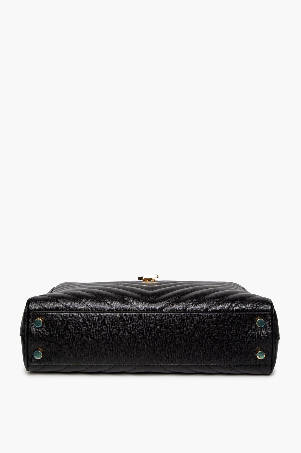 Saint Laurent Black Matelassé Chevron Monogram Shopping Bag