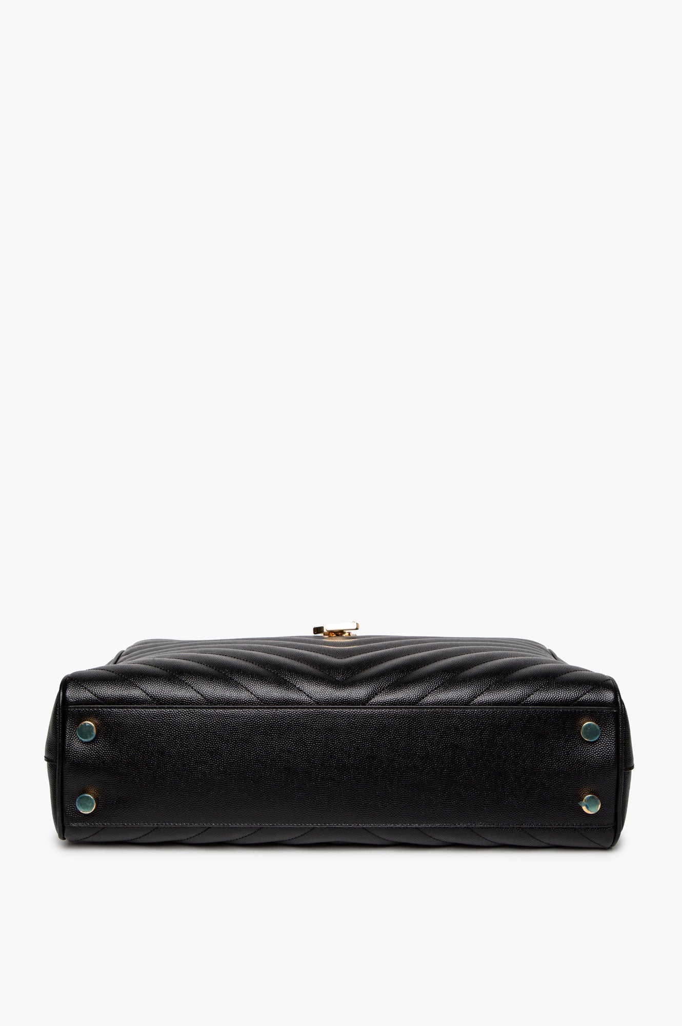 Saint Laurent Black Matelassé Chevron Monogram Shopping Bag