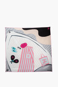 Chanel Multicolor Holiday Graphic Silk Square Scarf 90