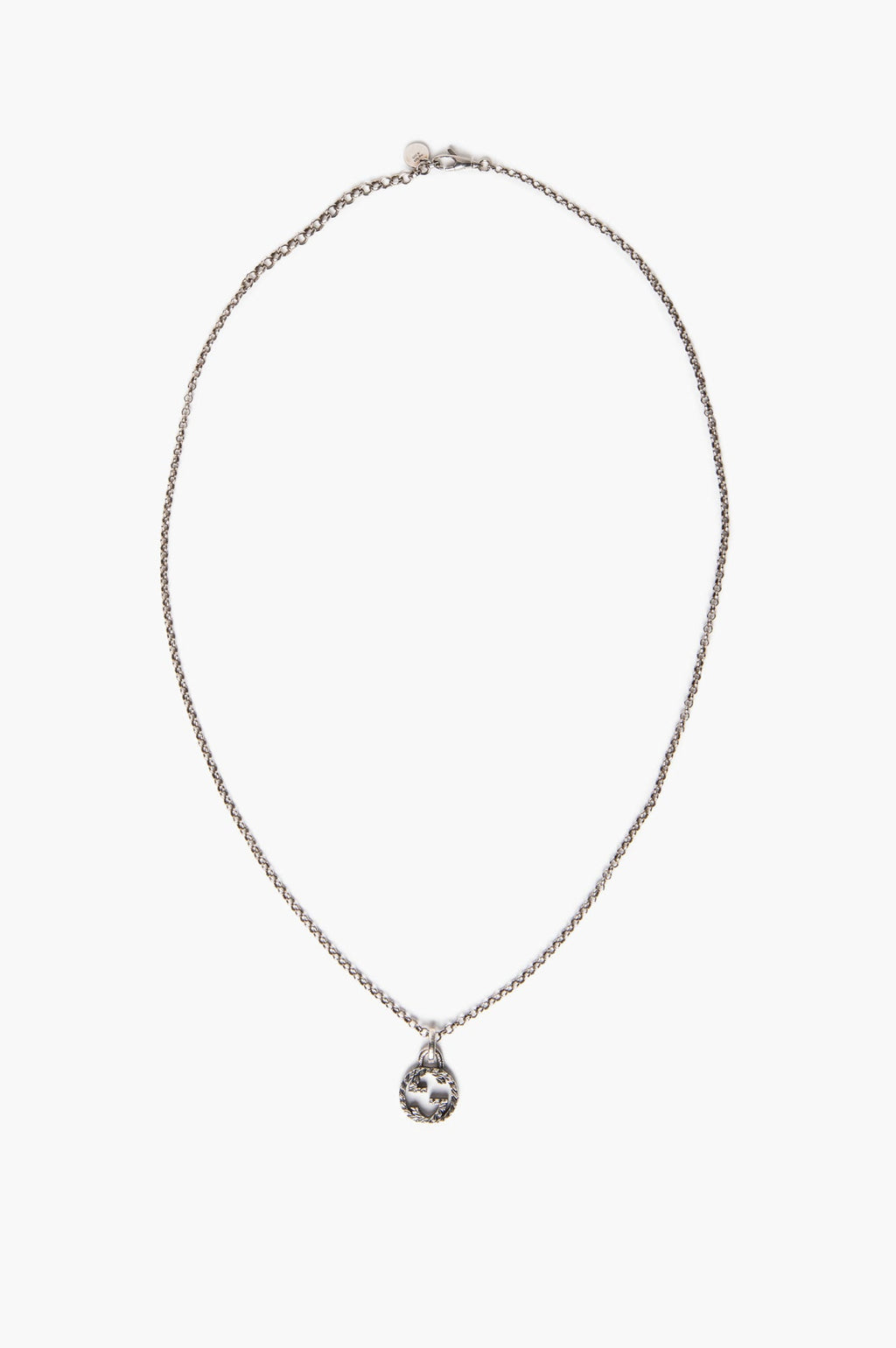 Gucci Sterling Silver Interlocking G Pendant Necklace