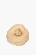Chanel Beige Silk Camelia Flower Brooch