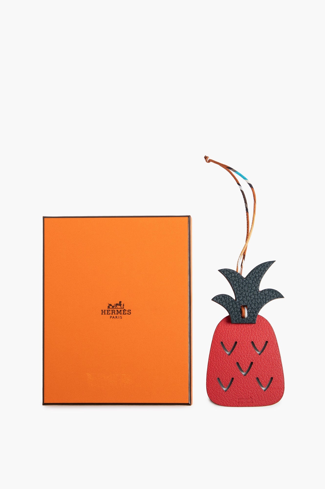 Hermès Red Leather Petit h Pineapple Bag Charm