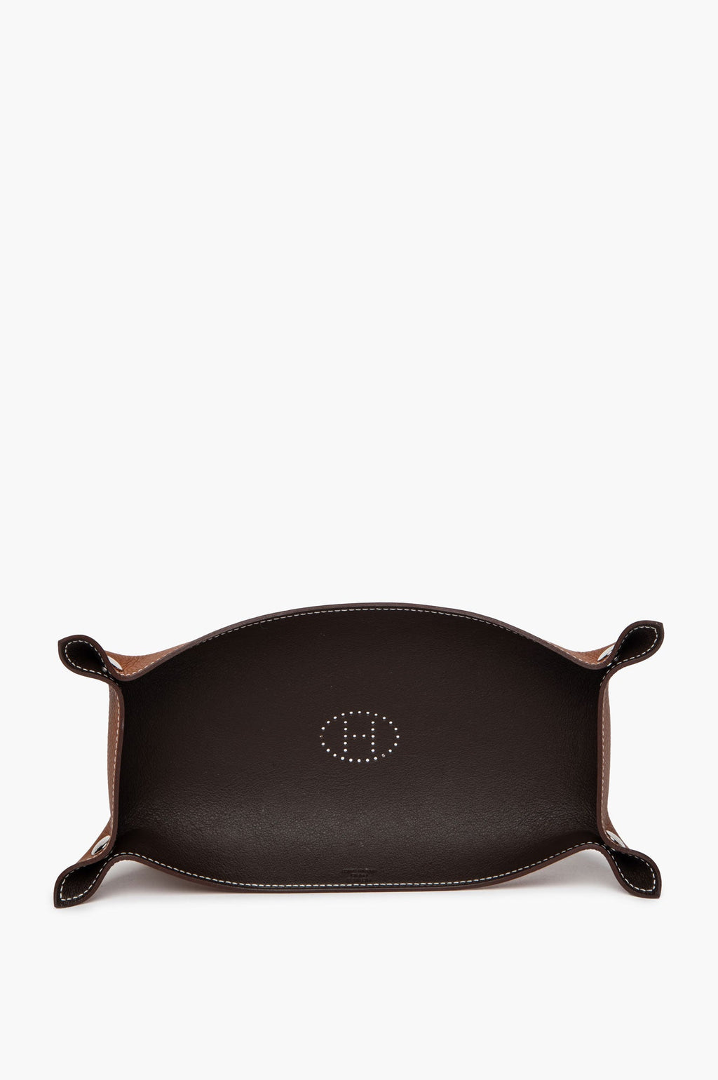Hermès Ébène/Fauve Smooth Taurillon Leather Mises et Relances Desk Pen Tray