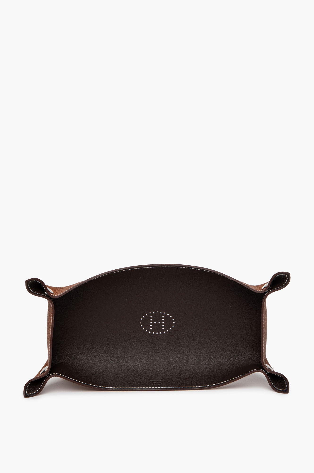 Hermès Ébène/Fauve Smooth Taurillon Leather Mises et Relances Desk Pen Tray