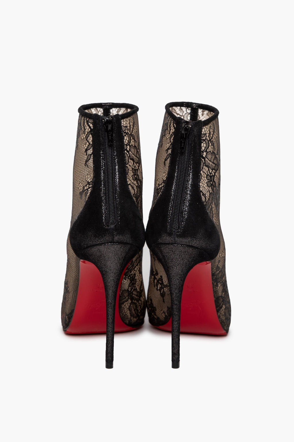 Christian Louboutin Black Lace Gipsy 100 Booties Size 36