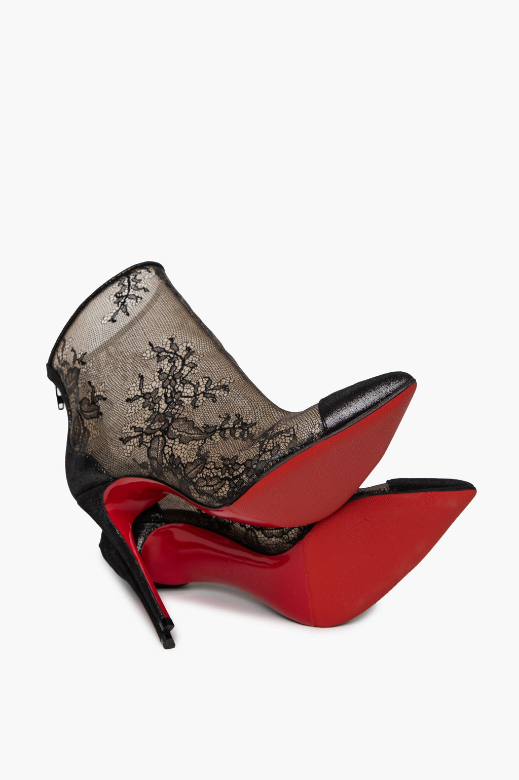 Christian Louboutin Black Lace Gipsy 100 Booties Size 36