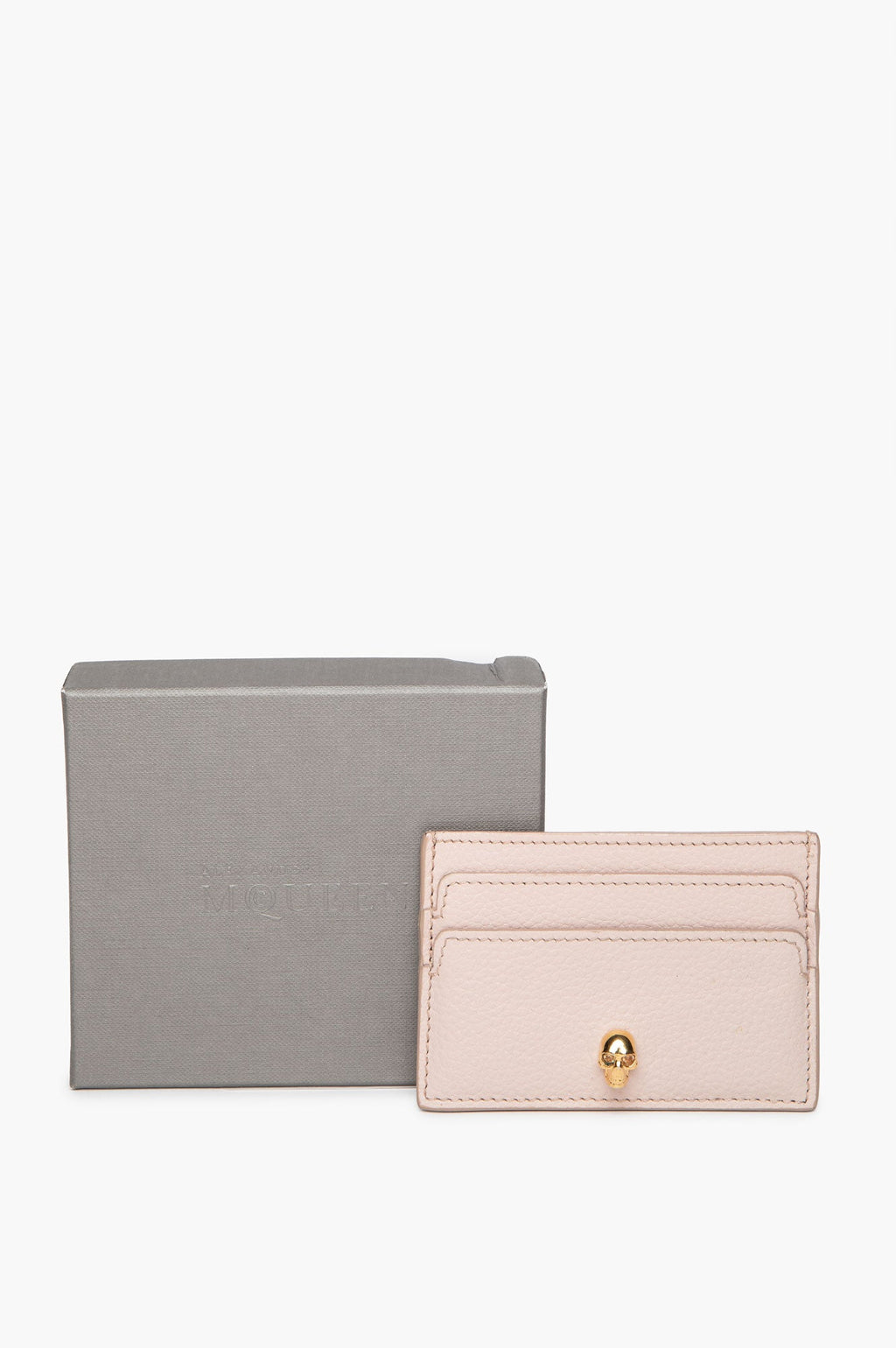Alexander McQueen Light Pink Leather Skull Cardholder