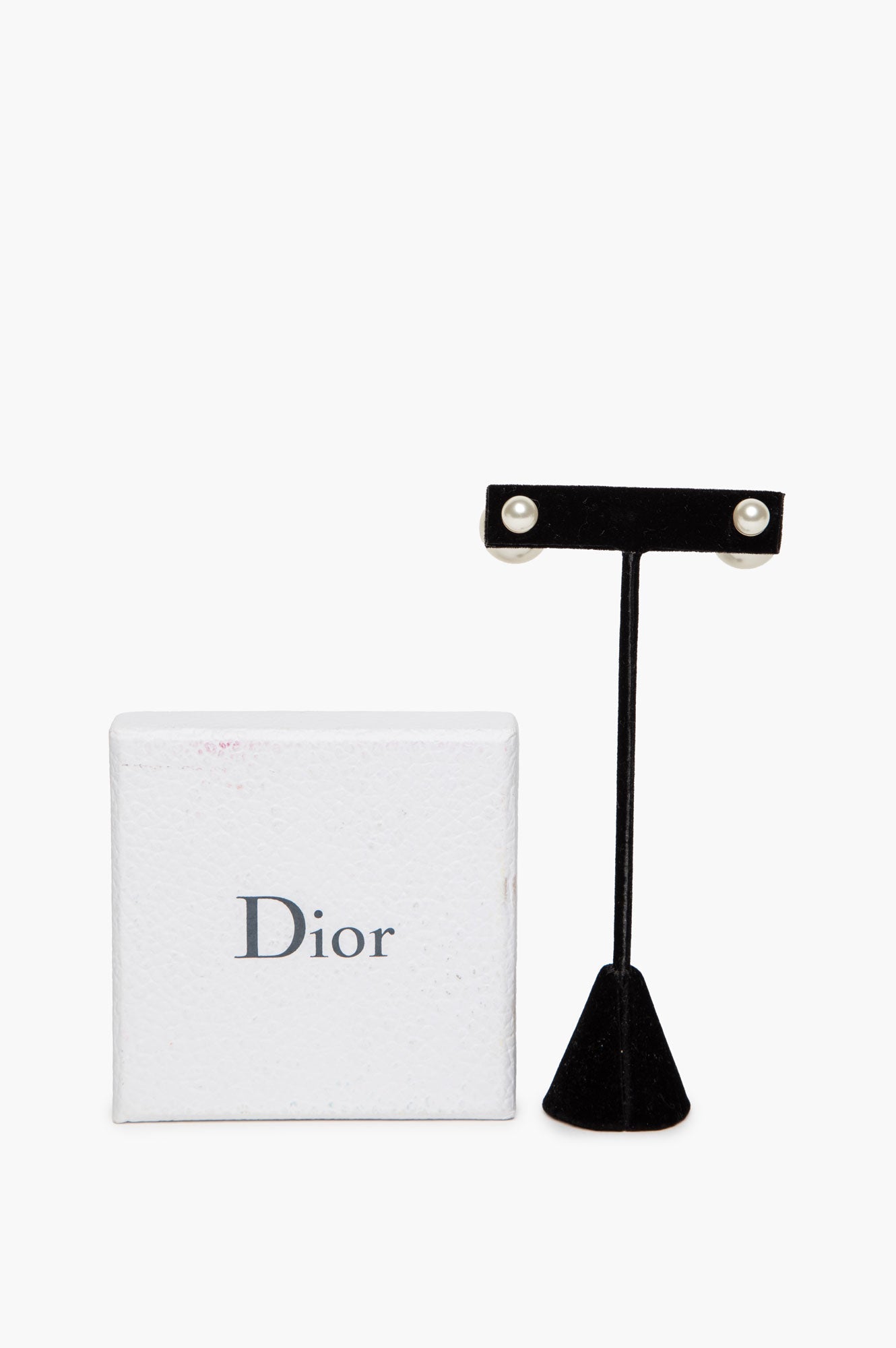 Christian Dior Faux Pearl Tribales Double Stud Earrings