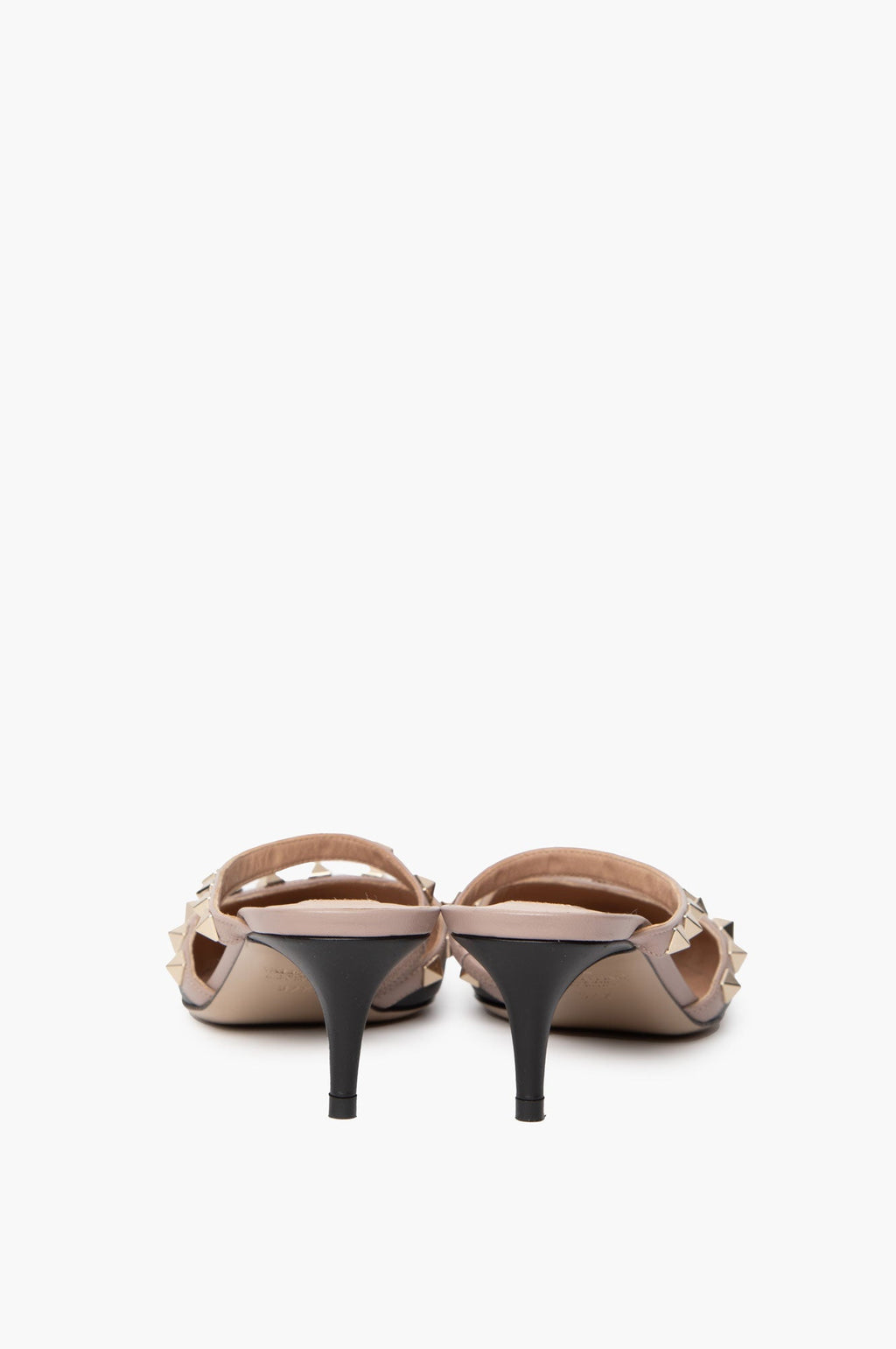 Valentino Black Leather Rockstud Mules Size 37.5