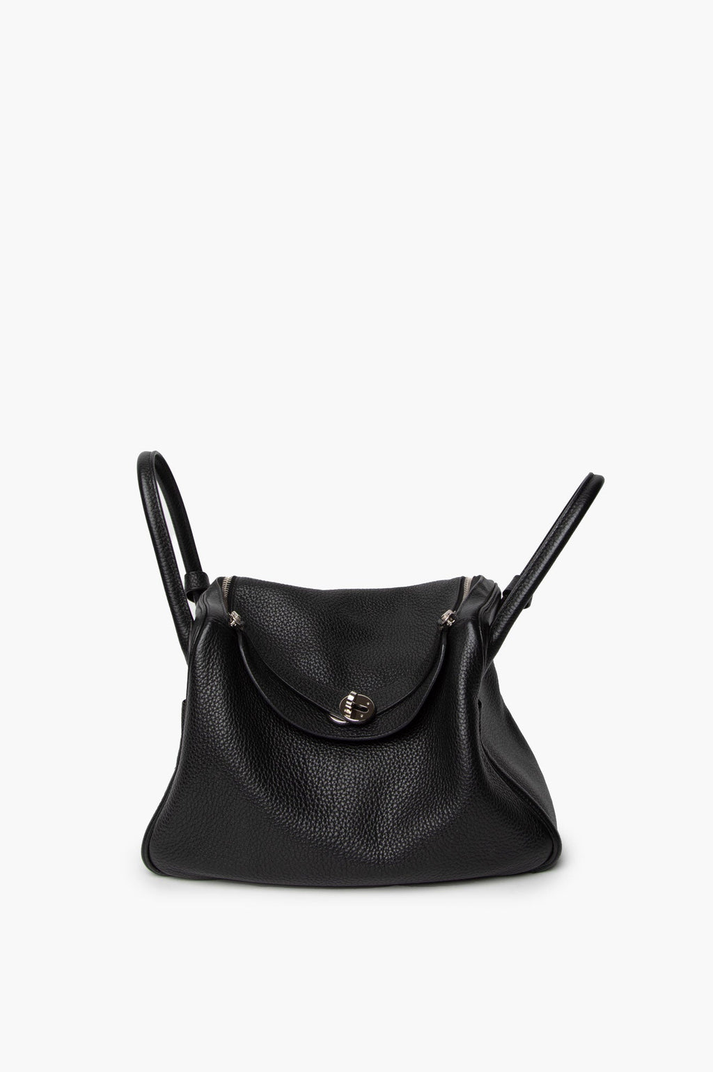 Hermes 2015 Black Clemence SHW Lindy 30 Shoulder Bag