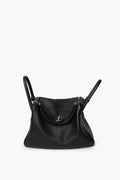 Hermes 2015 Black Clemence SHW Lindy 30 Shoulder Bag