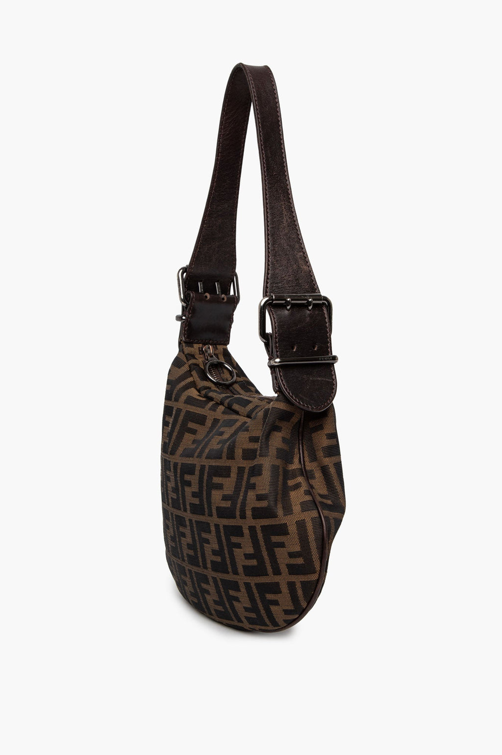 Fendi Zucca Oyster Brown Shoulder Bag