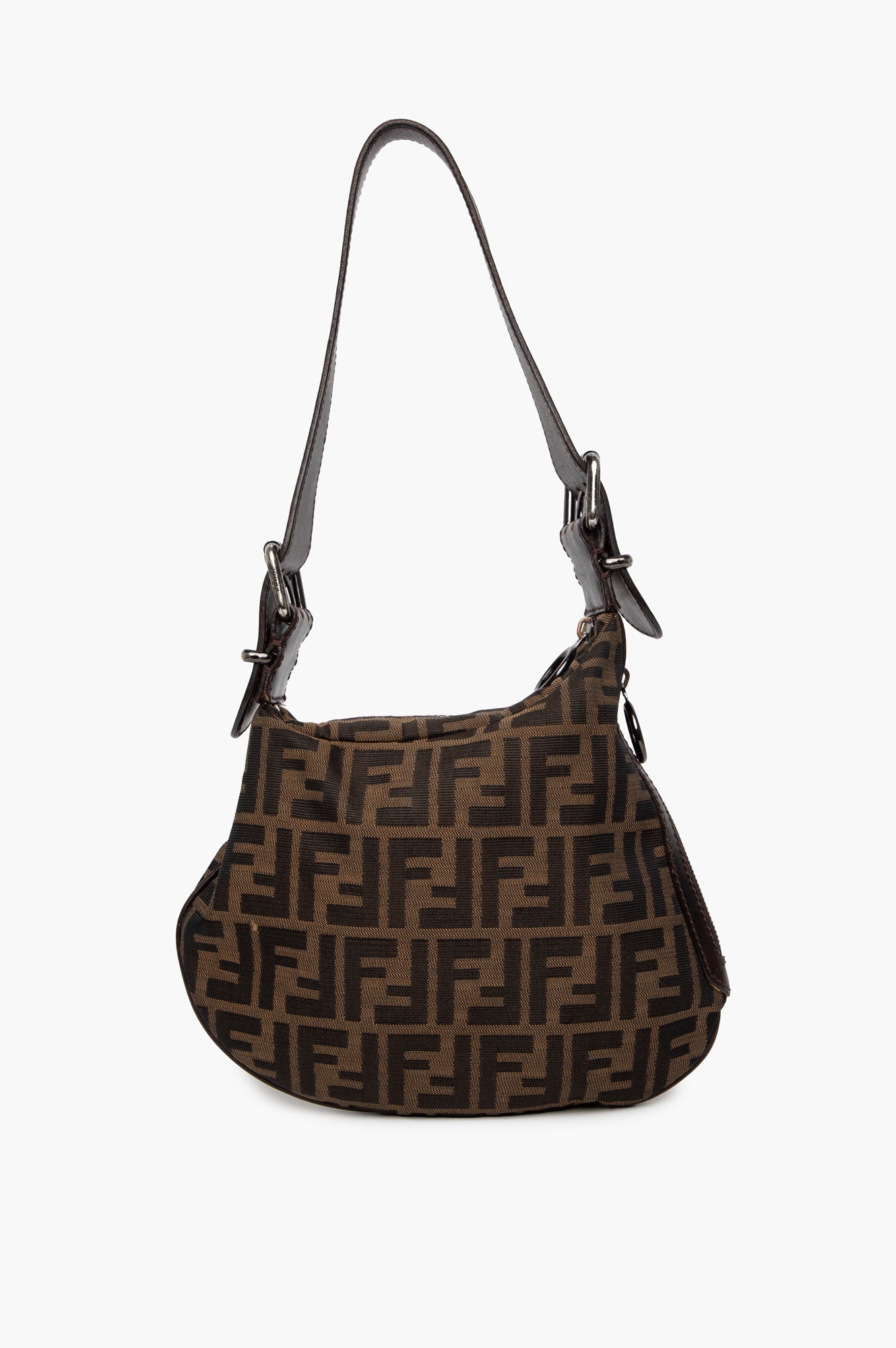 Fendi Zucca Oyster Brown Shoulder Bag