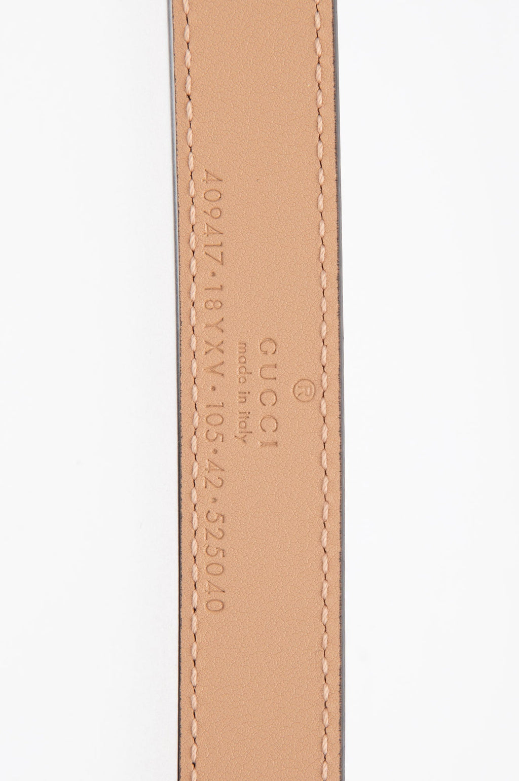 Gucci Beige Monochrome Skinny GG Marmont Belt Size 105