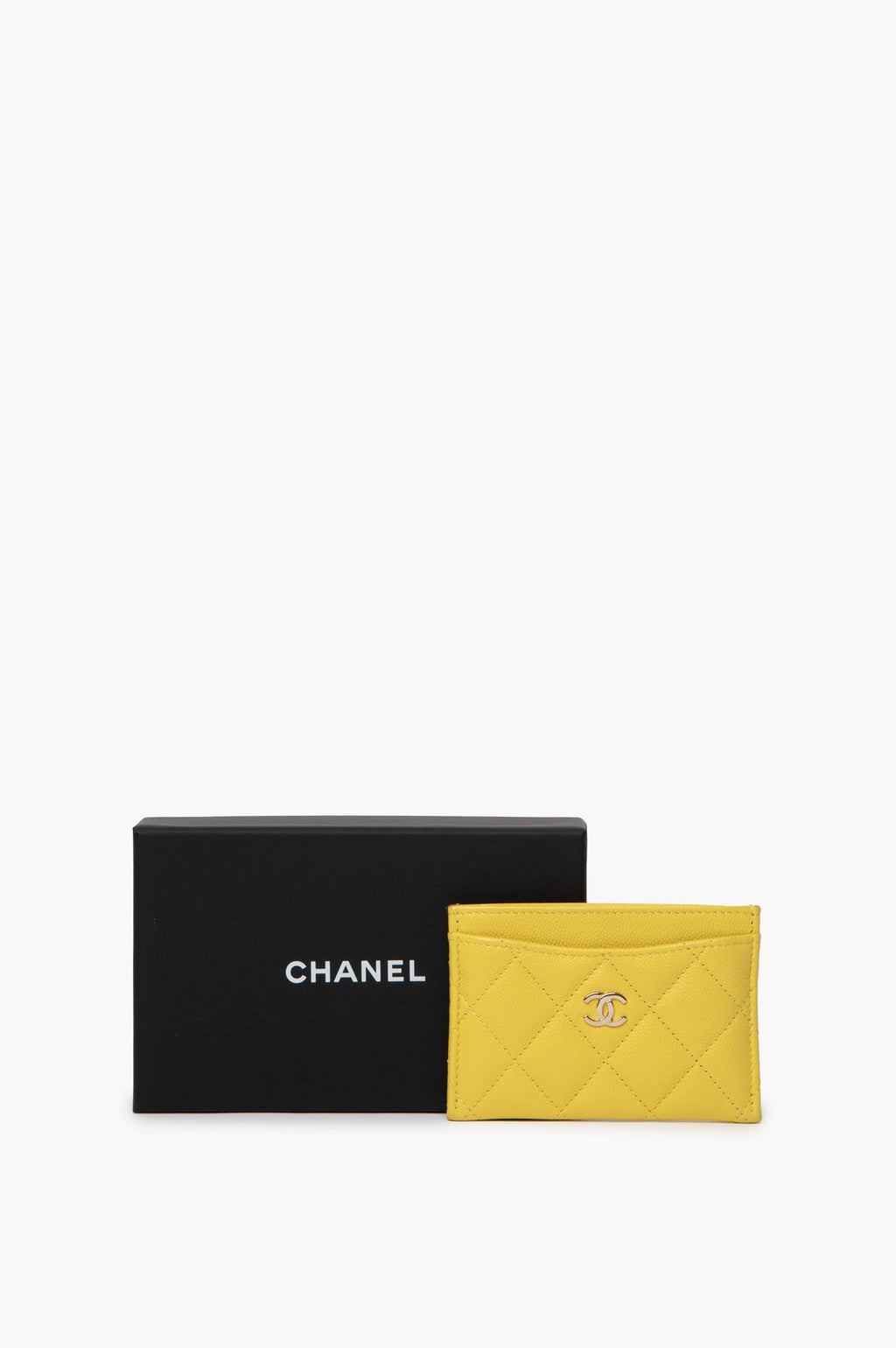 Chanel Yellow CC Caviar Cardholder