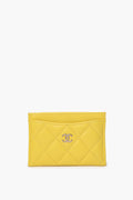 Chanel Yellow CC Caviar Cardholder