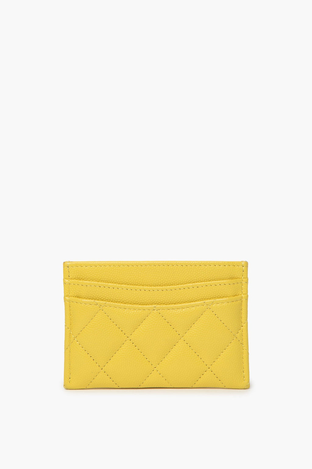 Chanel Yellow CC Caviar Cardholder