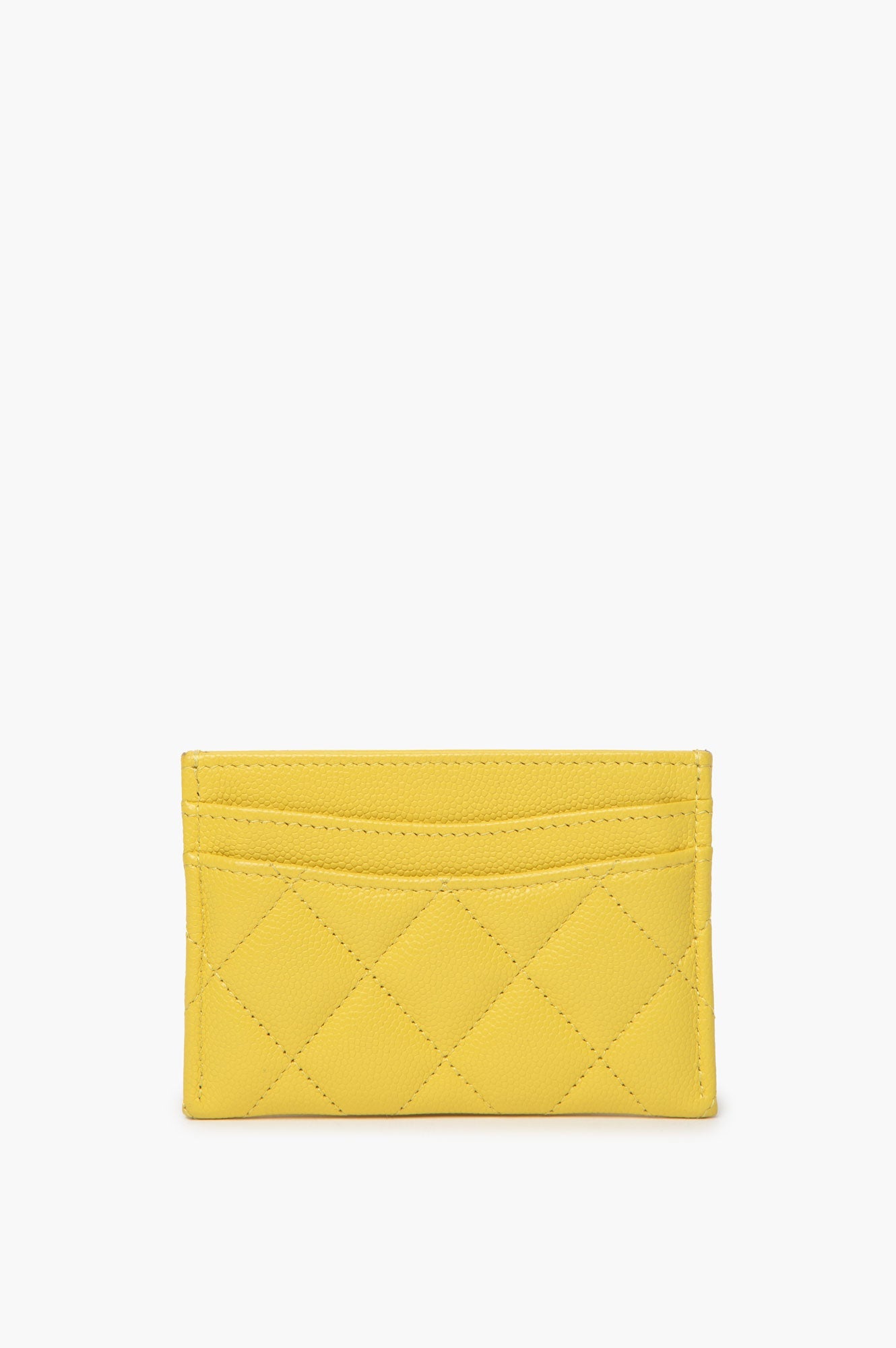Chanel Yellow CC Caviar Cardholder