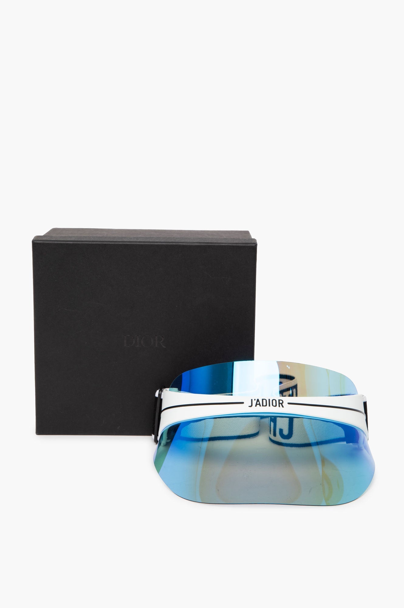 Christian Dior White/Iridescent Blue Reflective Visor