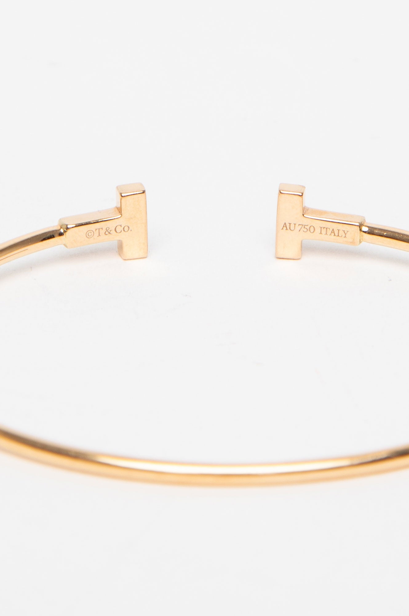 Tiffany & Co. 18k Rose Gold T Wire Cuff Bracelet