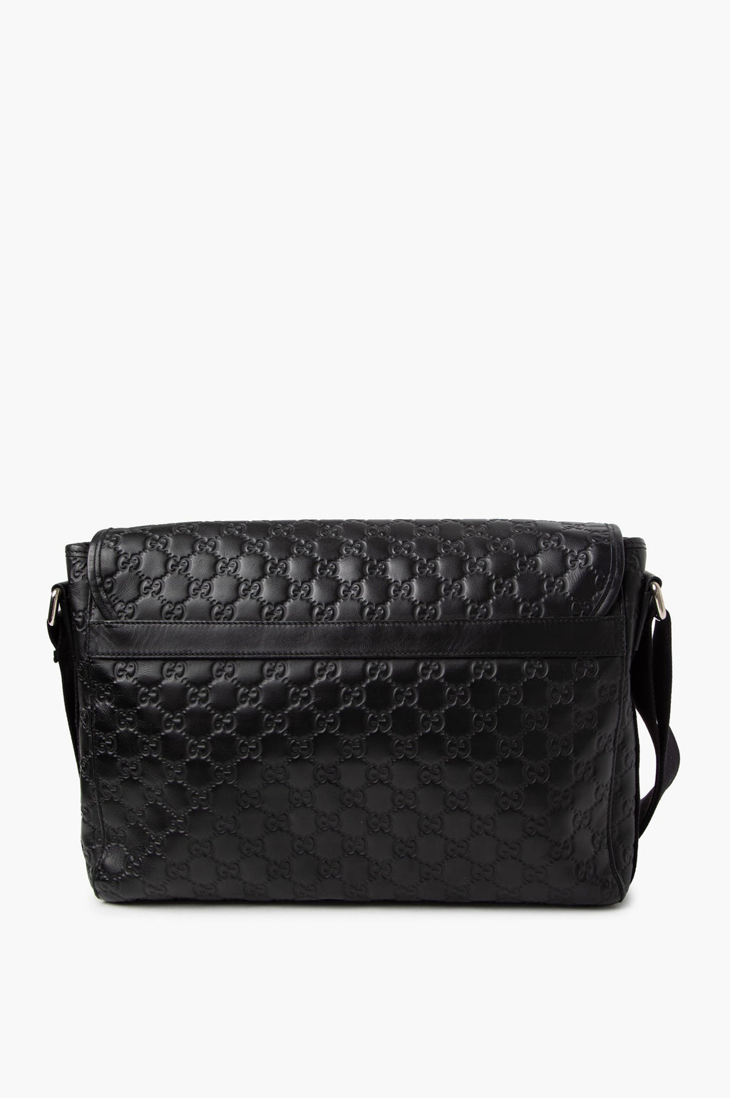 Gucci Black Guccissima Rubber Medium Messenger Bag