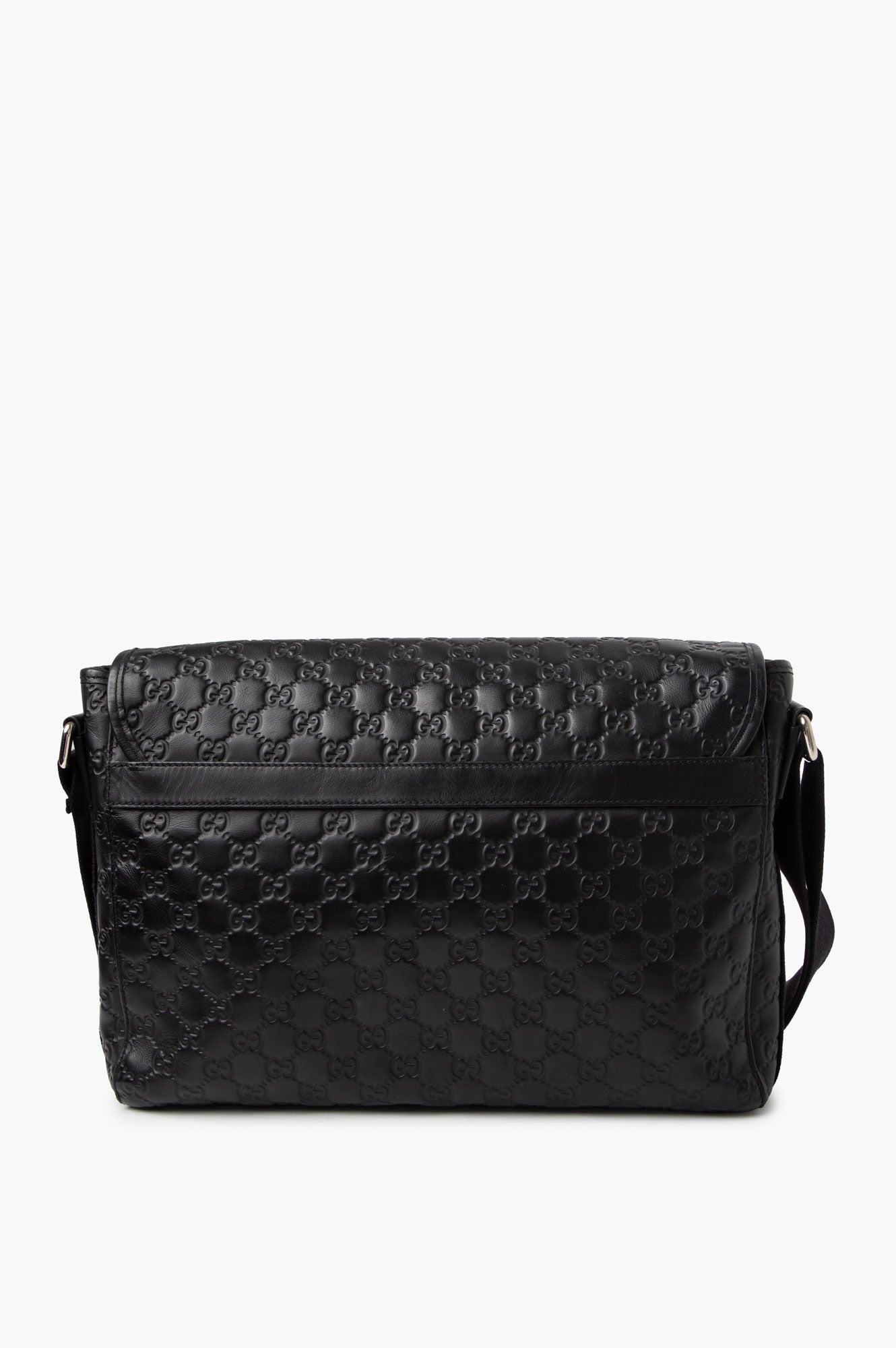 Gucci Black Guccissima Rubber Medium Messenger Bag