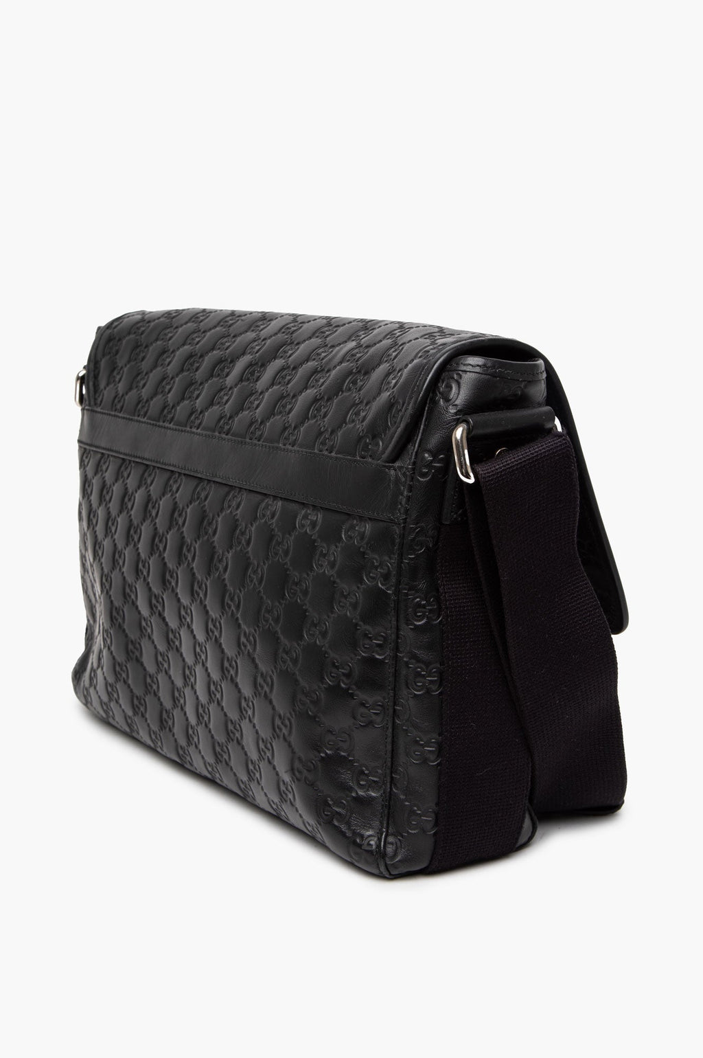 Gucci Black Guccissima Rubber Medium Messenger Bag