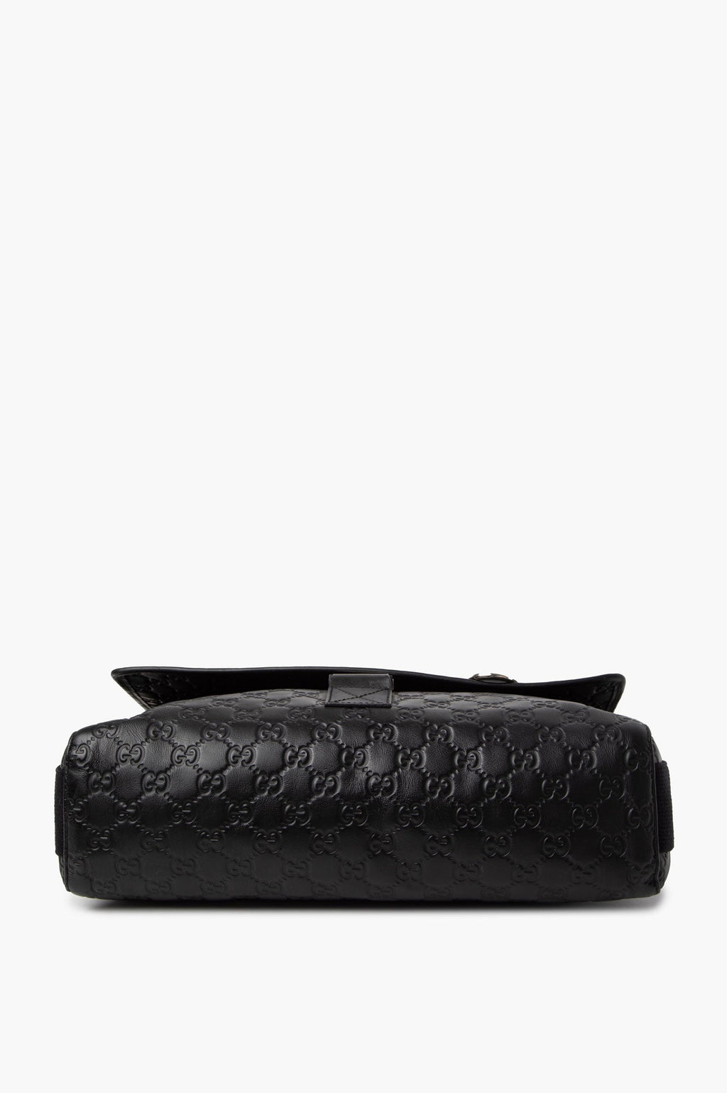 Gucci Black Guccissima Rubber Medium Messenger Bag
