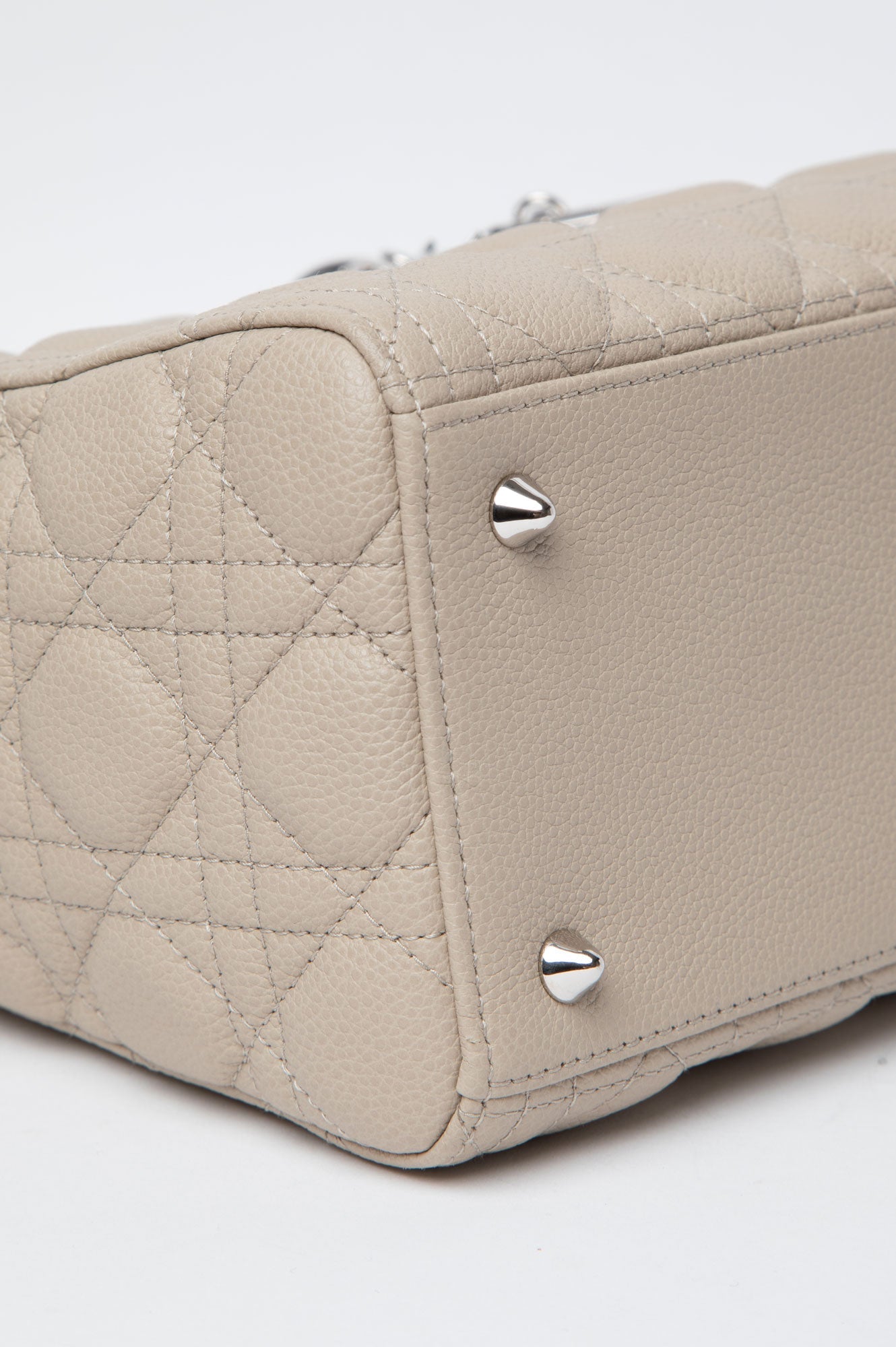 Christian Dior Beige Lady Dior CalfSkin Medium Bag