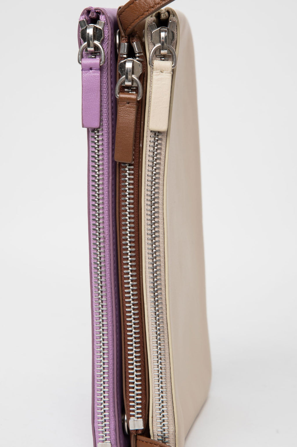 Celine Lilac/Brown/Ecru Lambskin Trio Bag