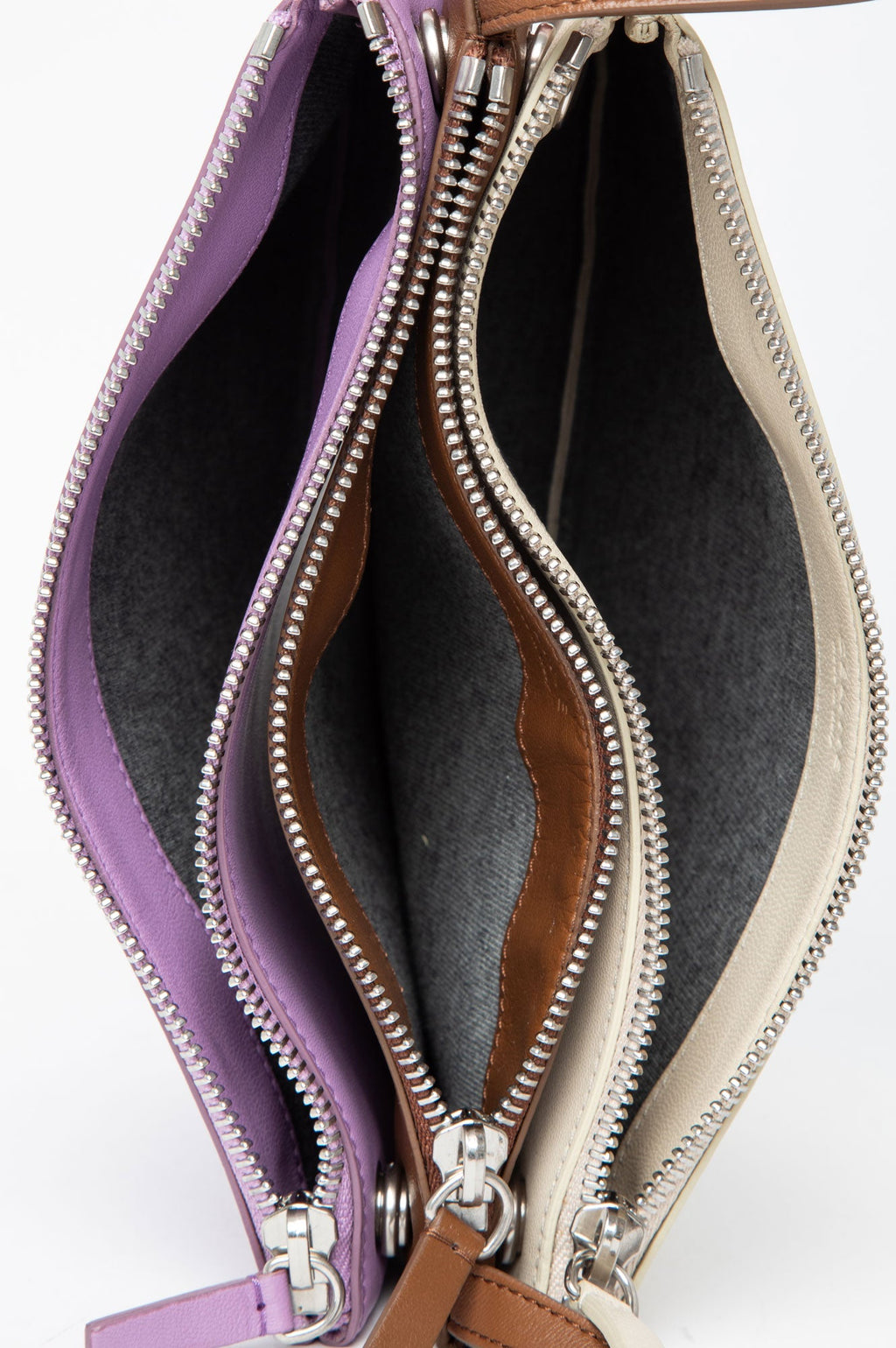 Celine Lilac/Brown/Ecru Lambskin Trio Bag