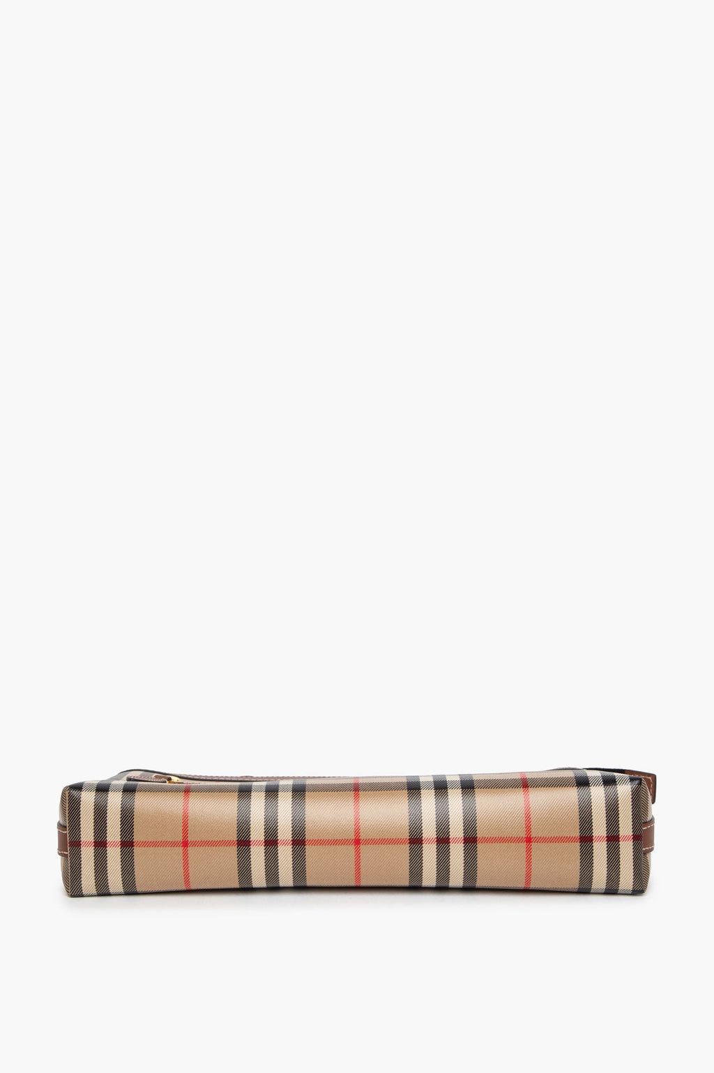 Burberry Vintage Check Coated Gabardine Zip Clutch