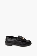 Chanel Interlocking CC Logo Lambskin Loafers 38
