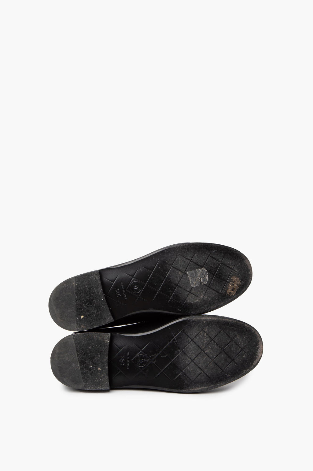 Chanel Interlocking CC Logo Lambskin Loafers 38