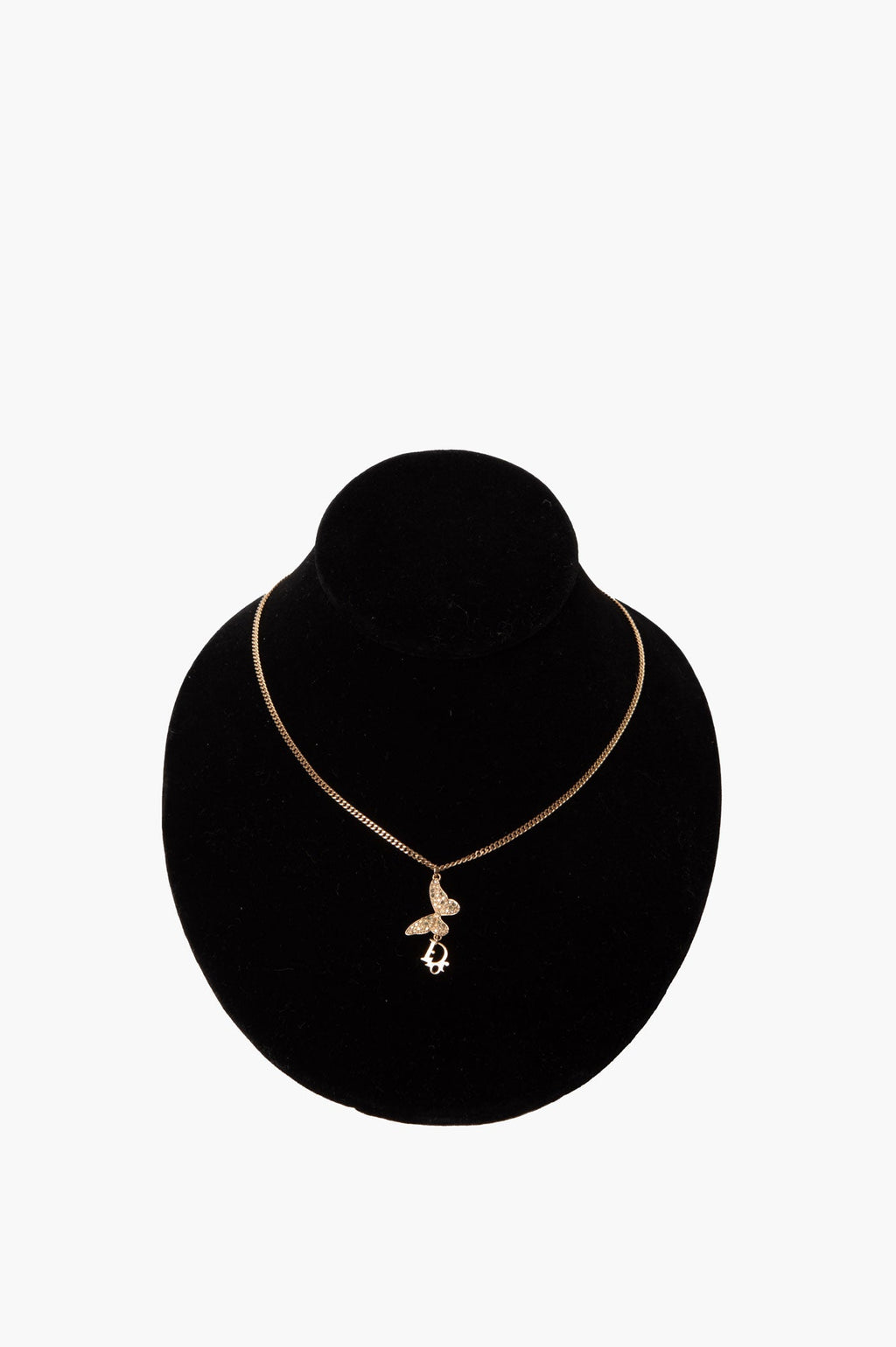 Christian Dior Gold Color Butterfly Necklace