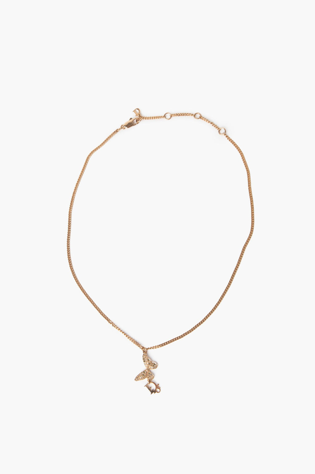 Christian Dior Gold Color Butterfly Necklace