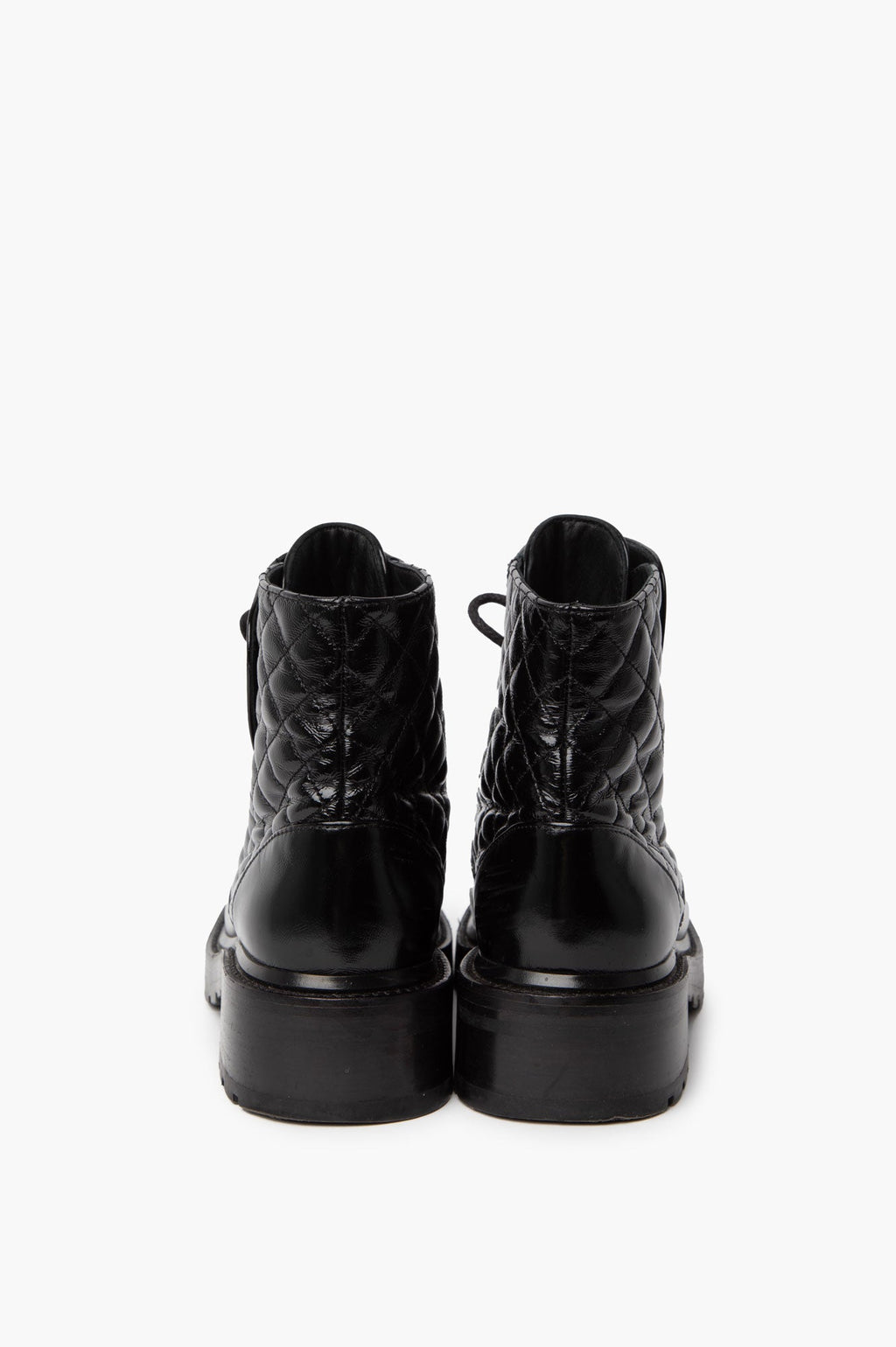 Chanel 2021 Interlocking CC Logo Combat Boots Size 38.5
