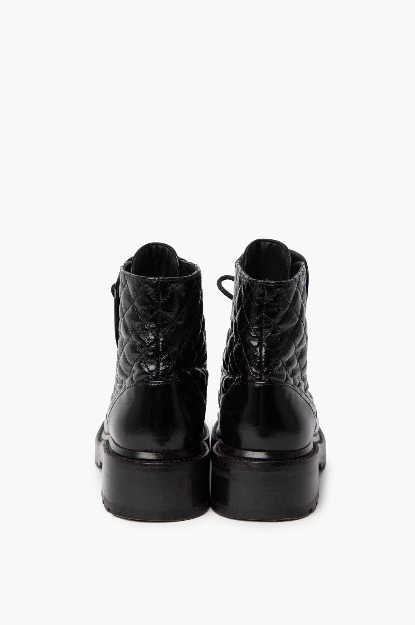 Chanel 2021 Interlocking CC Logo Combat Boots Size 38.5