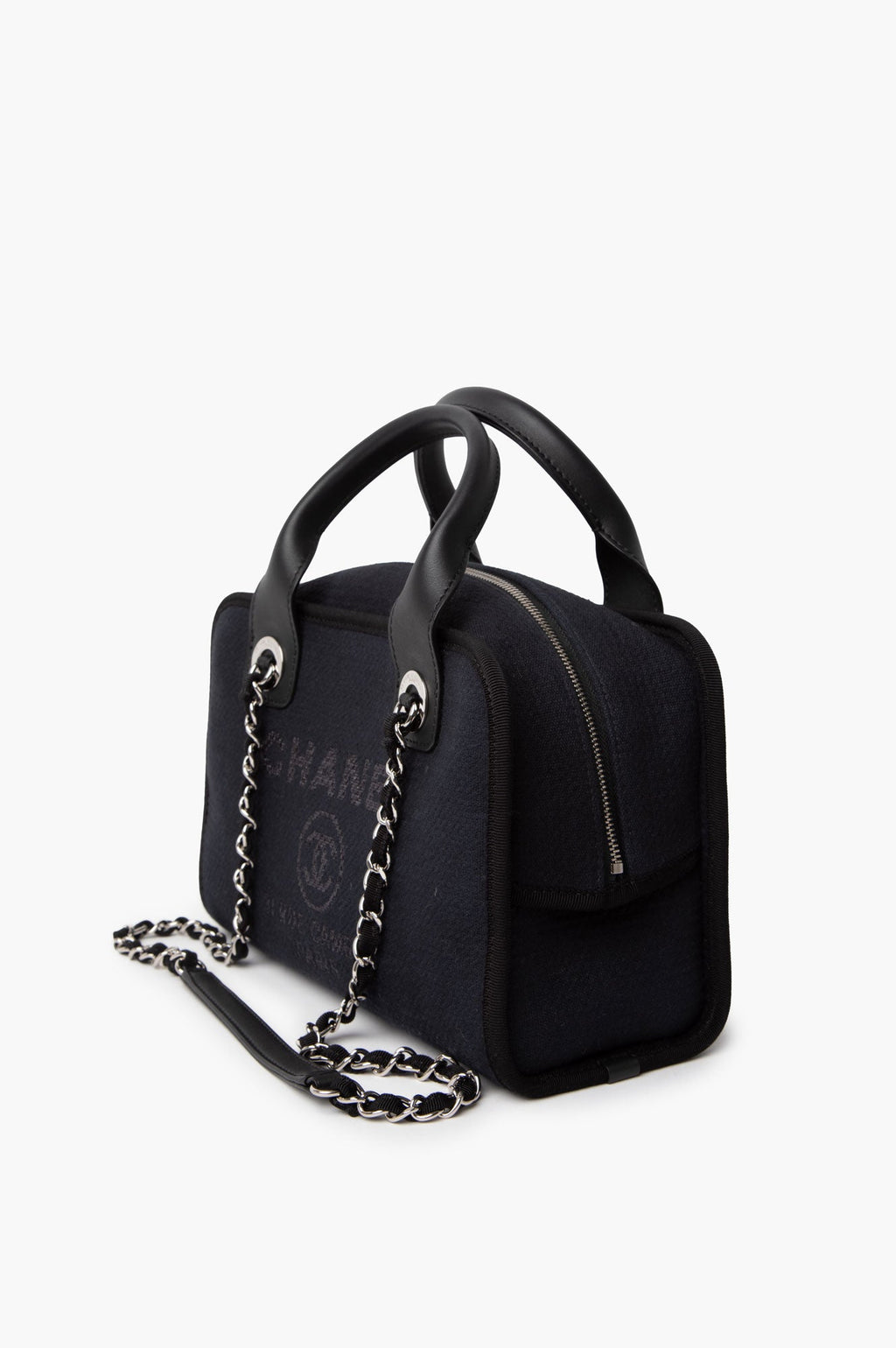 Chanel Black Canvas Mini Deauville Bag